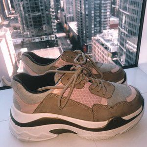 Multi-Colored Block Tennis Shoes